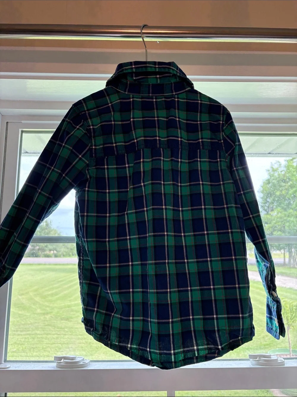 OshKosh B'gosh Green & Blue Plaid Button-Down Shirt